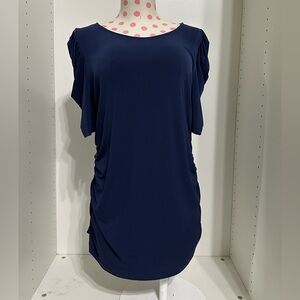 🆕 DKNY Navy Blue short sleeve ruched tunic ✨new with tags✨ size XL